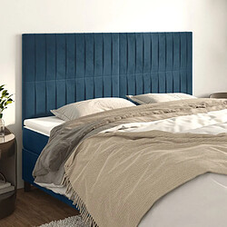 vidaXL Têtes de lit 4 pcs Bleu foncé 90x5x78/88 cm Velours 