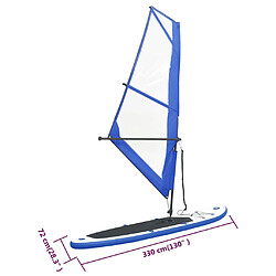 vidaXL Ensemble de planche SUP gonflable avec voile Bleu et blanc pas cher