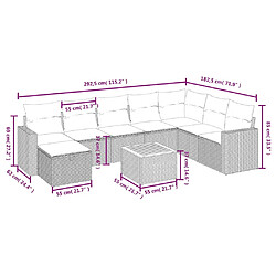 Avis Maison Chic Salon de jardin avec coussins 9 pcs, Ensemble Tables et chaises de jardin, beige résine tressée -GKD519888