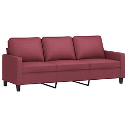 vidaXL Canapé à 3 places Rouge bordeaux 180 cm Tissu