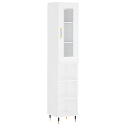 vidaXL Buffet haut Blanc 34,5x34x180 cm Bois d'ingénierie