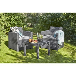 Allibert Salon de jardin bas ALLEGRO - 1 table + 2 fauteuils - Polypropylène