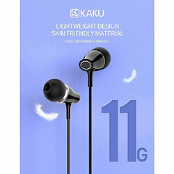 iKAKU KSC-382 Écouteurs intra-auriculaires HiFi légers universels 3,5 mm avec microphone 1,2 m Blanc pas cher