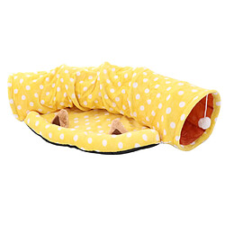 pliable chat tunnel lit-chaton intérieur jouant drôle jouet suspendu peluche boule jaune