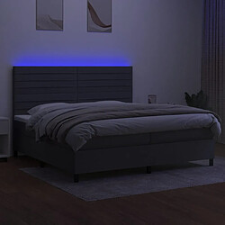 Avis vidaXL Sommier à lattes de lit et matelas et LED Gris foncé 200x200 cm