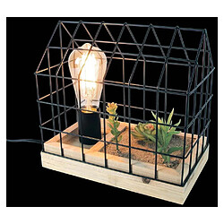 Avis The Home Deco Factory Lampe à poser avec plante artificielle en cage.