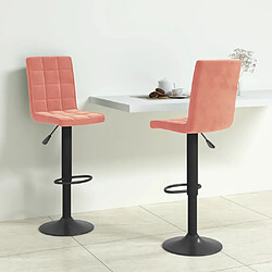 vidaXL Tabourets de bar lot de 2 rose velours 