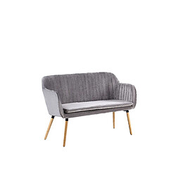 Acheter Beliani Canapé banquette 2 places en velours gris clair TABY