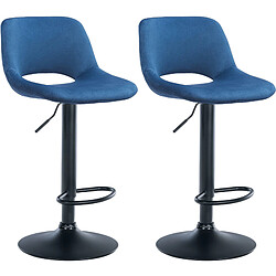 Non Lot de 2 tabourets de bar Camden velours noir pas cher