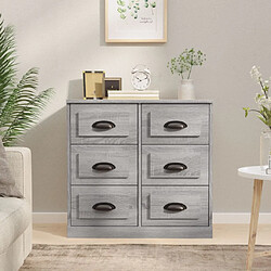 vidaXL Buffet sonoma gris 70x35,5x67,5 cm bois d'ingénierie