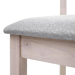 Mendler 6x chaise de salle à manger HWC-G46, tissu, en bois massif ~ châssis clair, gris pas cher