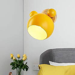 Universal Applique murale nordique aluminium mickey hills chambre d'enfant s'allume lampe murale intérieure moderne luminaire e27 luminaire créatif (jaune)