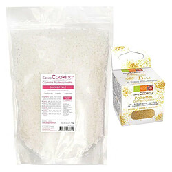 Scrapcooking Sucre perlé 1 kg + paillettes dorées