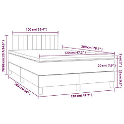 Acheter vidaXL Sommier à lattes de lit matelas et LED Marron foncé 120x200 cm