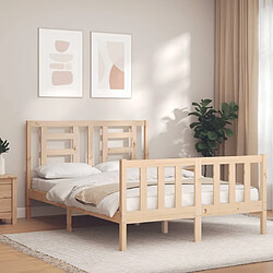 Maison Chic Cadre/structure de lit avec tête de lit pour adulte - Lit Moderne Chambre 120x200 cm bois massif -MN97143