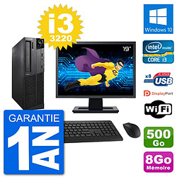 PC Lenovo M92p SFF Ecran 19" Intel i3-3220 RAM 8Go Disque 500Go Windows 10 Wifi · Occasion 