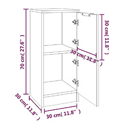 vidaXL Buffets 2 pcs noir 30x30x70 cm bois d'ingénierie pas cher