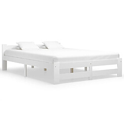 vidaXL Cadre de lit sans matelas blanc bois de pin massif 160x200 cm