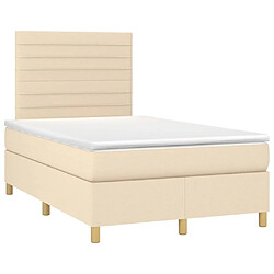 Avis Maison Chic Lit Adulte - Lit simple Lit à sommier tapissier avec matelas moelleux - Meuble de Chambre - Crème 120x200 cm Tissu -MN25573