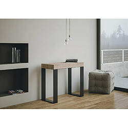 Itamoby Console Tecno Small Premium cm.90x40 (extensible à 196) Chêne Nature cadre Anthracite