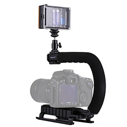 Wewoo Stabilisateur pour tous les appareils-photo de reflex et la caméra DV de maison portatif tenu dans la main de support de DV de forme d'U / C de + kit de lumière de studio de LED avec la tête de trépied de chaussure froide