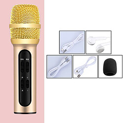 Microphone à Condensateur DJ Sans Fil KTV Karaoké Ordinateur Micro En Direct Pour Android Champaign Gold