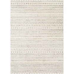 Surya BELINDA - Tapis géométrique, Gris et Blanc cassé - 152x213cm