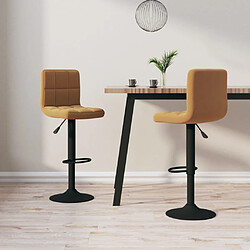 vidaXL Tabourets de bar lot de 2 marron velours