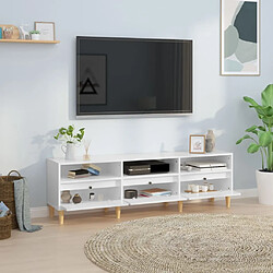 Avis Maison Chic Meuble TV scandinave - Banc TV pour salon blanc brillant 150x30x44,5 cm bois d'ingénierie -MN68121