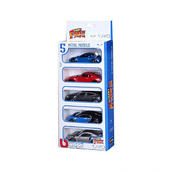 Bburago 1/43 STREET FIRE - Pack de 5 vehicules Alpine / Nissan / Urus / Porsche / Chiron