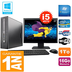 PC HP EliteDesk 800 G1 SFF Core I5-4570 16Go Disque 1 To Wifi W7 Ecran 22" · Occasion 