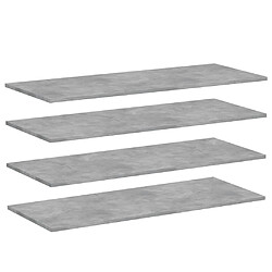 vidaXL Panneaux de bibliothèque 4 pcs gris béton bois d’ingénierie