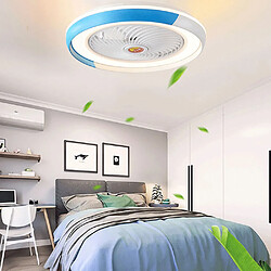 Acheter Universal Lampe ventilateur de plafond de 50cm, 220V LED 36W dimmer en continu, dimmer à trois vitesses, bulles, télécommande silencieuse, mini commande lampe ventilateur, bleu