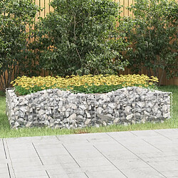 Maison Chic Jardinière,Lit surélevé - Bac à fleurs - pot de fleur à gabions arqué 200x100x50 cm Fer galvanisé -GKD79638