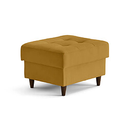 Lisa Design Anna - pouf en velours - pieds en bois Anna - pouf en velours - pieds en bois - Jaune