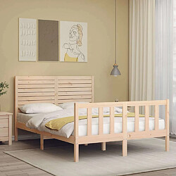 Avis Maison Chic Cadre/structure de lit avec tête de lit pour adulte - Lit Moderne Chambre 120x200 cm bois massif -MN11940