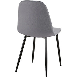 Decoshop26 Lot de 4 chaises de salle à manger coutures décoratives losanges assise en velours gris pieds métal noir mat 10_0001880 pas cher