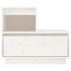 Avis Maison Chic Table de chevet Table de Nuit Meuble de Rangement Blanc 60x34x51 cm Bois de pin solide