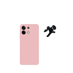 SuppOrt Magnétique renforcé de kit + couvercle de silicone liquide Phonecare pour Xiaomi Redmi Note 13 - rose 