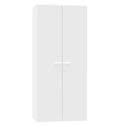 Pegane Armoire placard / meuble de rangement coloris blanc - Hauteur 180 x Longueur 79 x Profondeur 52 cm 