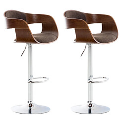 Non Lot de 2 tabourets de bar Kingston C tissu 