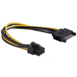 DeLOCK Power SATA 15-pin - 6-pin PCI-E Noir, Jaune