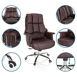 Avis Chaise de bureau / Fauteuil pivotant COMMANDER Similicuir Marron hjh OFFICE