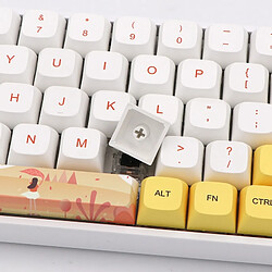 Universal Jaune Blanc Colorant thermique Caractéristiques Sublimation Clavier PBT pour clavier mécanique USB filaire Clavier à capuche à 129 touches