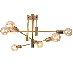 Stoex Plafonnier Moderne 6 Lumières Lampe de Plafond en Métal Or Plafonniers D'Intérieur E27 Pour Salle de Bain Chambre Couloir Salon