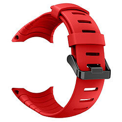 Wewoo Bracelet rouge pour les bandes de montre de silicone de la boucle en acier carrée de Sunnto Core Series