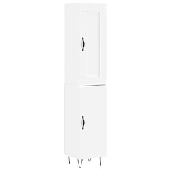 Maison Chic Buffet,Meuble de Rangement,commode pour salon,Cuisine Blanc 34,5x34x180 cm Bois d'ingénierie -MN28694