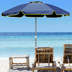 Beachline Parasol de plage 220 cm aluminium coupe-vent professionnel UV protection Bagnino Fluo