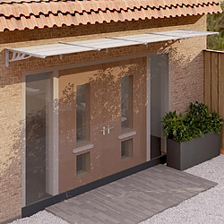 vidaXL Auvent de porte Gris et transparent 396x90 cm Polycarbonate