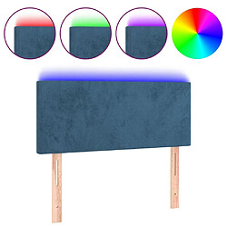 Maison Chic Tête de lit scandinave à LED,meuble de chambre Bleu foncé 90x5x78/88 cm Velours -MN61035